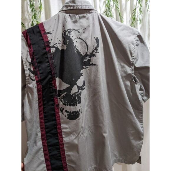 HARLEY-DAVIDSON Men's Mechanic Short Sleeve Button Down Gray Collared Shirt XL - Picture 6 of 15